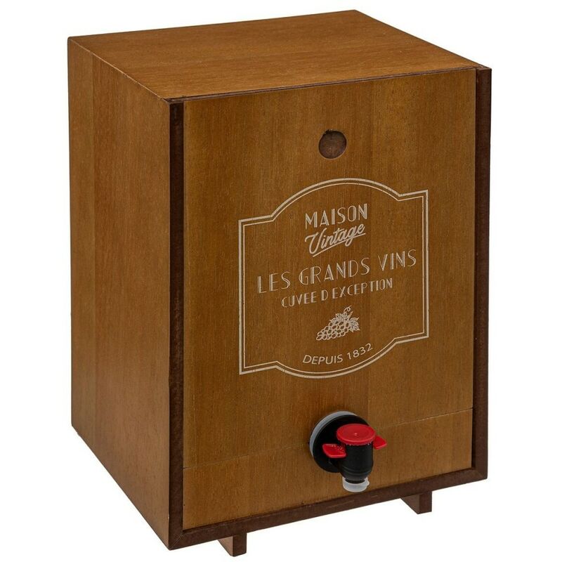 Distributeur vin tonneau bois