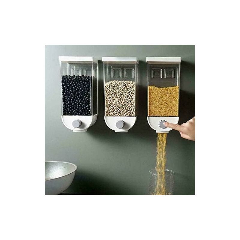 Distributeurs de nourriture fixés au mur de , récipients de distribution de grains de soja de grain de café de nourriture sèche facile de presse,