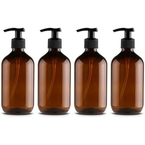 Distributeurs de Savon et de Lotion, 4Pcs 500ML Vide Rechargeables Shampooing Gel Douche Emballage Bouteille récipient Bocal avec Pompe en Plastique pour Maquillage Cosmétique de Bain Savon Liquide