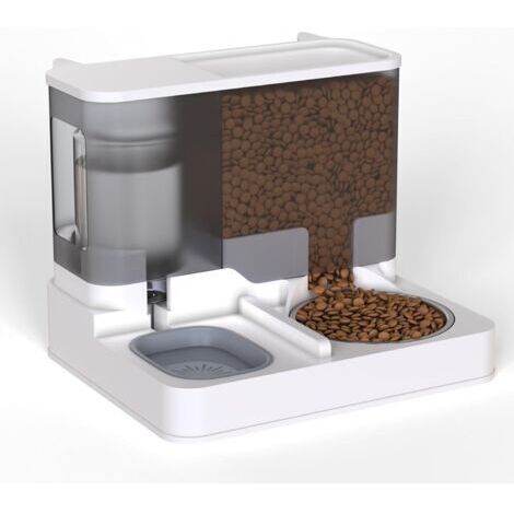 Distributore automatico 2 in 1 di cibo e acqua per gatti, alimentatore automatico tutto in uno per gatti e cani di piccola taglia, alimentatore a gravità da 3,8 litri per uso domestico