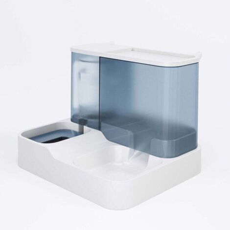 Distributore automatico di cibo e acqua 2 in 1 per gatti e cani di piccola taglia (blu)
