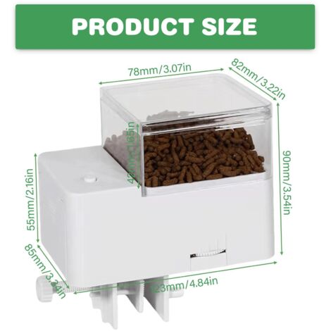 Distributore automatico di cibo per acquari - 150 ml, 4 modalità timer - Per pesci e pesci rossi - Con serbatoio