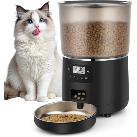 Distributore automatico di cibo per gatti, ciotola automatica da 4 litri con timer programmabile, 1-4 pasti al giorno, per cani di piccola taglia