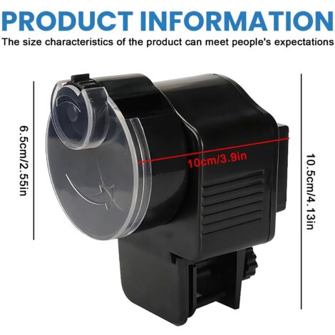 Distributore automatico di cibo per pesci: 60 ml, distributore automatico di cibo per pesci, distributore automatico di cibo per pesci per pellet e strisce, per