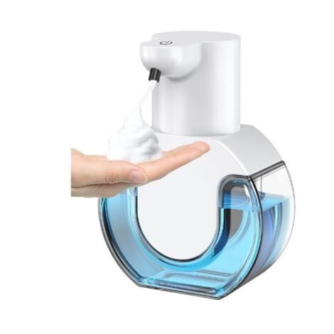 Distributore automatico di sapone, 4 livelli regolabili, 430 ml, distributore di sapone da parete ricaricabile tramite USB, distributore elettrico di sapone in schiuma per bagno, cucina, ufficio, scuo