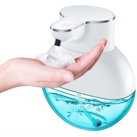 Distributore automatico di sapone con sensore, distributore di disinfettante per le mani senza contatto, flacone da 400 ml/13,53 oz, modello schiumogeno, flacone con capacità visibile