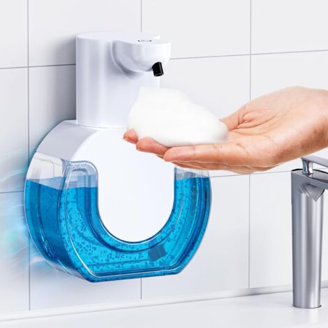 Distributore automatico di sapone, distributore elettrico di sapone in schiuma da 420 ml a parete, senza contatto, ricaricabile tramite USB, con sensore di movimento a infrarossi, per cucina e bagno, 