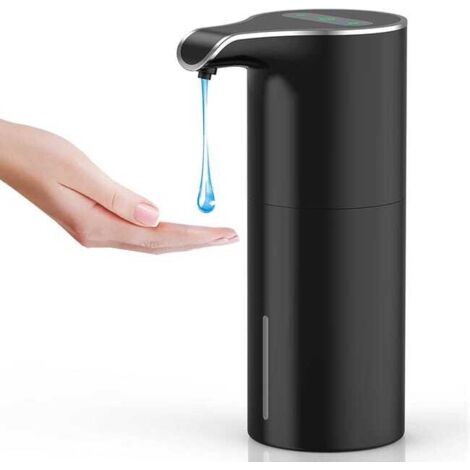 Distributore automatico di sapone nero, distributore di sapone per le mani senza contatto con sensore a infrarossi, ricarica USB, capacità regolabile