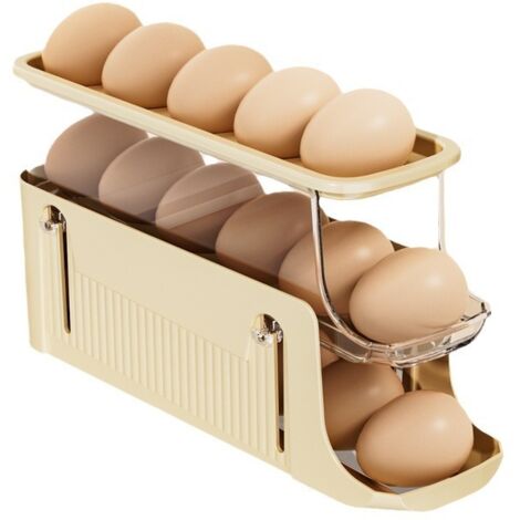 Distributore automatico di uova a 3 livelli, contenitore per uova da cucina per 17 uova, distributore di uova per frigorifero, cucina, armadietti