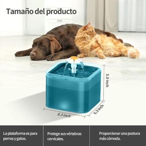 Distributore d'acqua per gatti FAMILY da 2 litri, abbeveratoio per gatti con filtro a carboni attivi, fontanella per animali domestici super silenziosa con luci LED (verde)