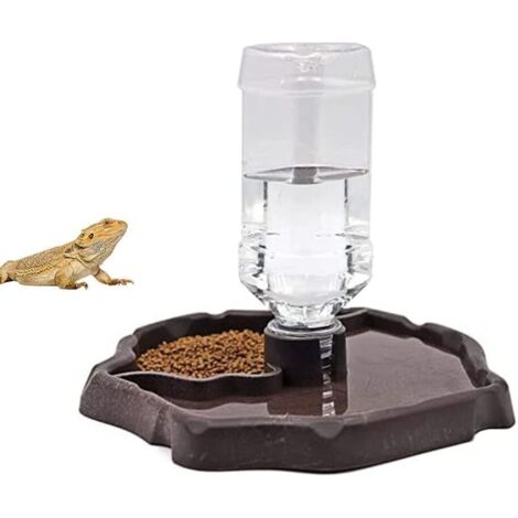 Distributore d'acqua per rettili, bottiglia d'acqua per rettili, abbeveratoio in plastica, abbeveratoio per tartarughe, lucertole, tartarughe, camaleonti, gechi