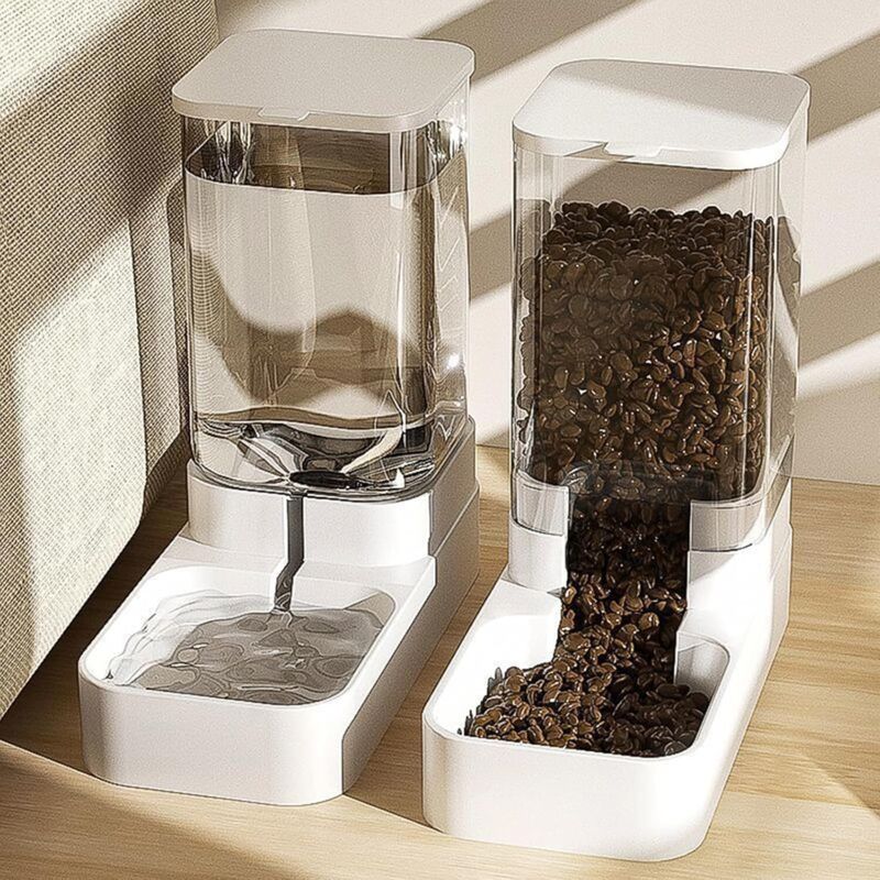 Distributore di acqua e cibo, distributore automatico di cibo e acqua per cani e gatti, distributore di crocchette, distributore di acqua per cani e