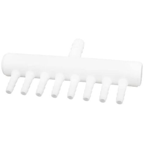 Distributore di aerazione per acquario, da 1 ingresso a 8 uscite, compatibile con tubi da 4 mm e 8 mm, accessorio essenziale per la diffusione dell'aria negli acquari.
