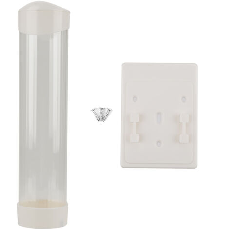 Distributore di bicchieri di carta e plastica per 60-80 bicchieri, portabicchieri con pulsante singolo (bianco)