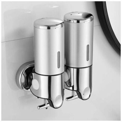 Dispenser Sapone Da Parete Doppio - 2x350 Ml, Per Bagno, Cucina, Hotel - Foto 4