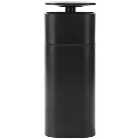 Distributore di sapone a pulsante a forma di torre, nero, 500 ml, polipropilene, 7 x 7 x 17,8 cm