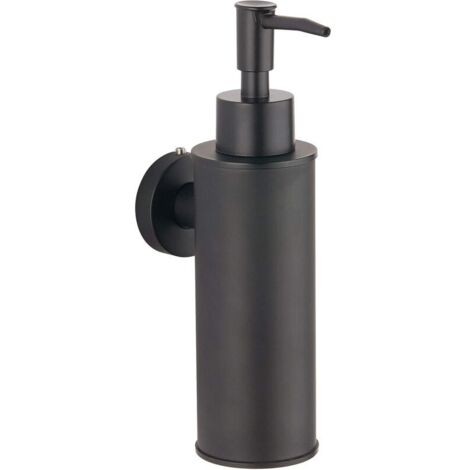 Distributore di sapone liquido e shampoo in acciaio inox 304 da parete (rotondo, nero)