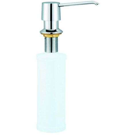 Distributore di sapone liquido in acciaio inox bianco, 250 ml, cromato.