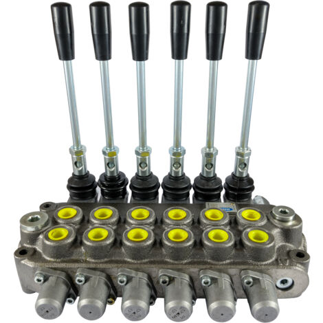 Distributore idraulico da 3/8" a 6 leve doppio effetto 40L