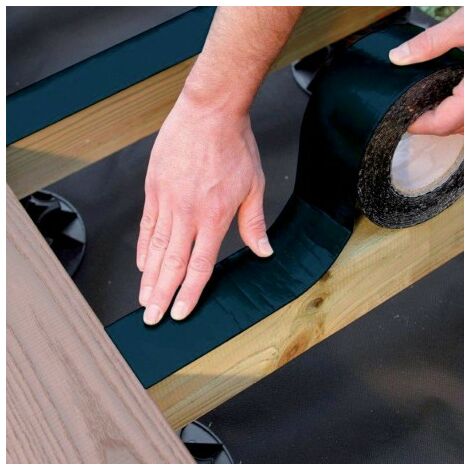 Distrilabo – Rouleau d'étanchéité bitumeux 7,5 cm x 10 m – Résistant aux intempéries – Pour lambourdes en bois – Protection contre l'humidité