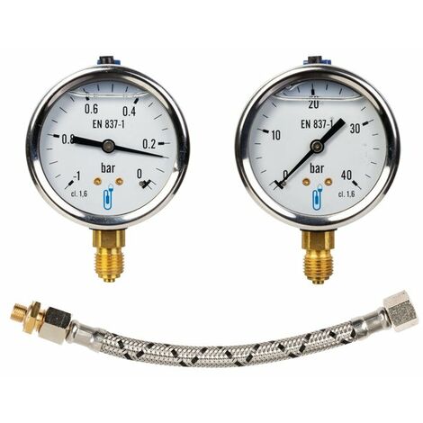 Distrilabo – Coffret de contrôle fuel – Manomètre avec pression max 10 bars – Filetage plomberie 1/4'' – Pour systèmes de carburant professionnels