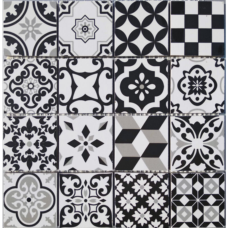 Decora Mosaicos - Boite de carrelage mosaïque arles Noir 29x29 cm
