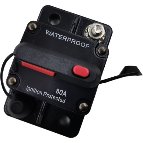 Disyuntor automático rearmable estanco, 12–48 V CC, 80 A, para vehículos, 1 pieza