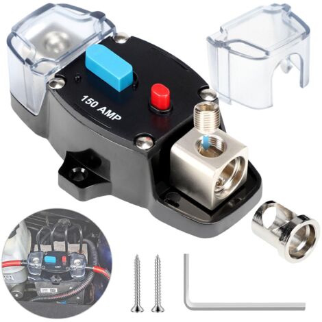 Disyuntor de Audio para Coche 150A, 12V/48V Reajustable, Protección Recuperable para Amplificadores y Sistemas de Sonido