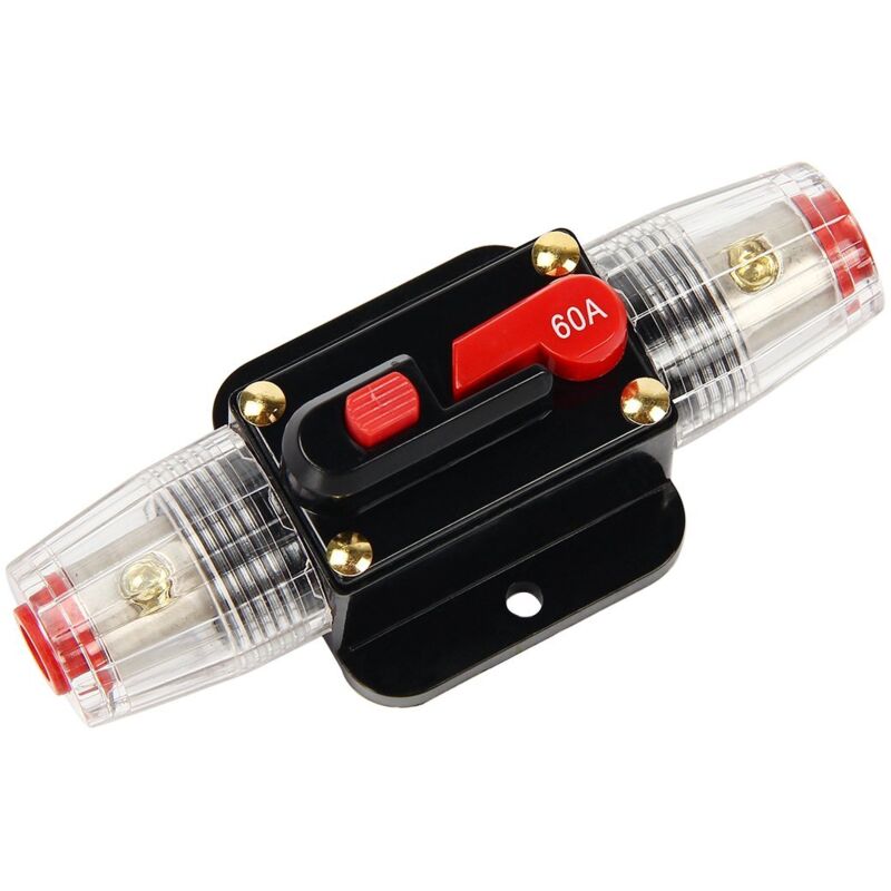 Disyuntor de coche de 12 V a 24 V CC con interruptor de reinicio manual y fusible de 60 A.