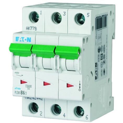 Disyuntor de sobrecorriente de 3 polos PLSM-B6/3-MW