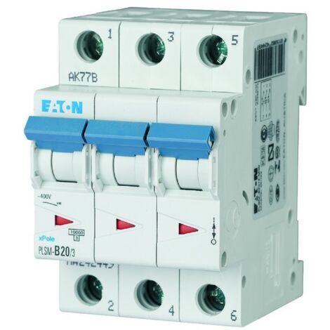 Disyuntor de sobrecorriente de 3 polos PLSM-C20/3-MW