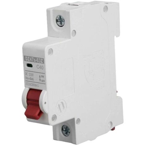 Disyuntor miniatura Ulisem - Disyuntor pequeño 1P CC 250 V MCB 40 A, interruptor de protección para montaje en riel DIN, capacidad de 6000 A para sistemas solares fotovoltaicos, motocicletas eléctrica