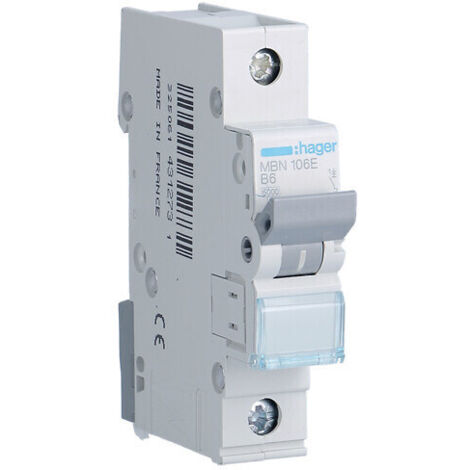 Disyuntor monofásico HAGER B6A MBN106E