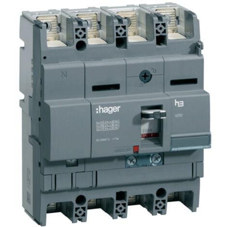 Disyuntor termomagnético Hager 4P 250A 40KA X250 HNB251H