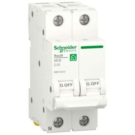 Disyuntor termomagnético Schneider 10A 1P+N 4,5KA C 2 módulos R9F37610