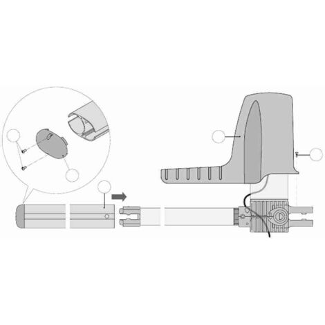 DITEC - código 6OBATM Eje de transmisión completo para OBBI BH-3BH-3BFCH