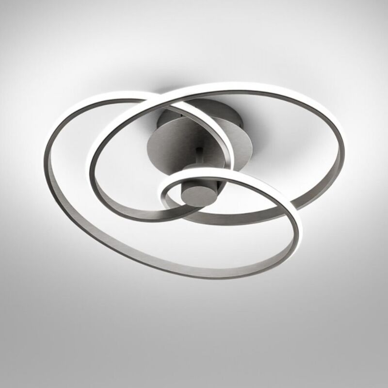 Gea Luce Licht - Diva – Led-Deckenleuchte Im Modernen Design, W, Dimmbar – Titanaluminium, 3000 K Warmes 2500 Lm, Silikondiffusor Größe 40