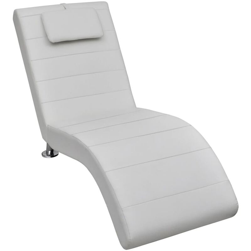 

Diván con almohada de cuero sintético blanco