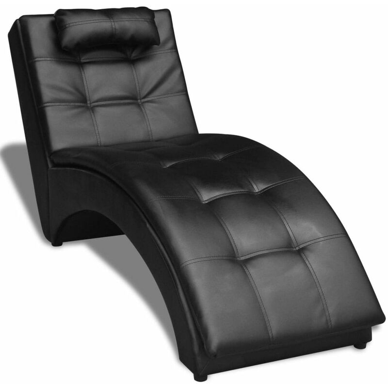 

Divan con almohada de cuero sintetico negro