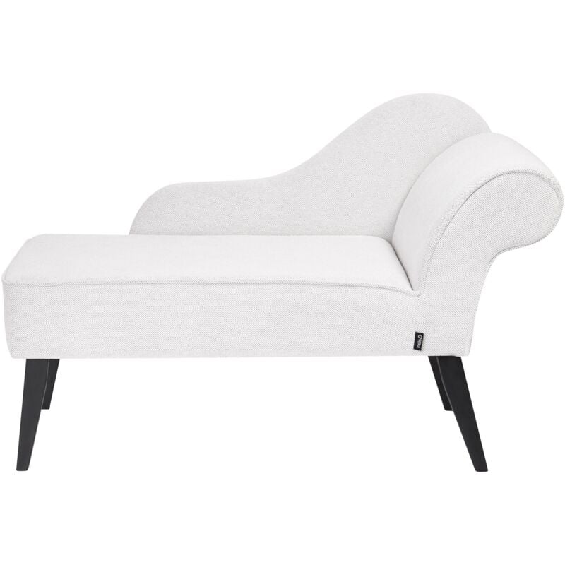 Beliani - Divan Côté Droit en Tissu Blanc Chaise Longue de Salon Bois d'Hévéa et Contreplaqué Biarritz