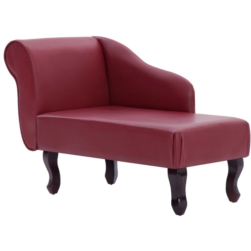 

vidaXL Diván de Cuero Sintético Vino Tinto - Rojo