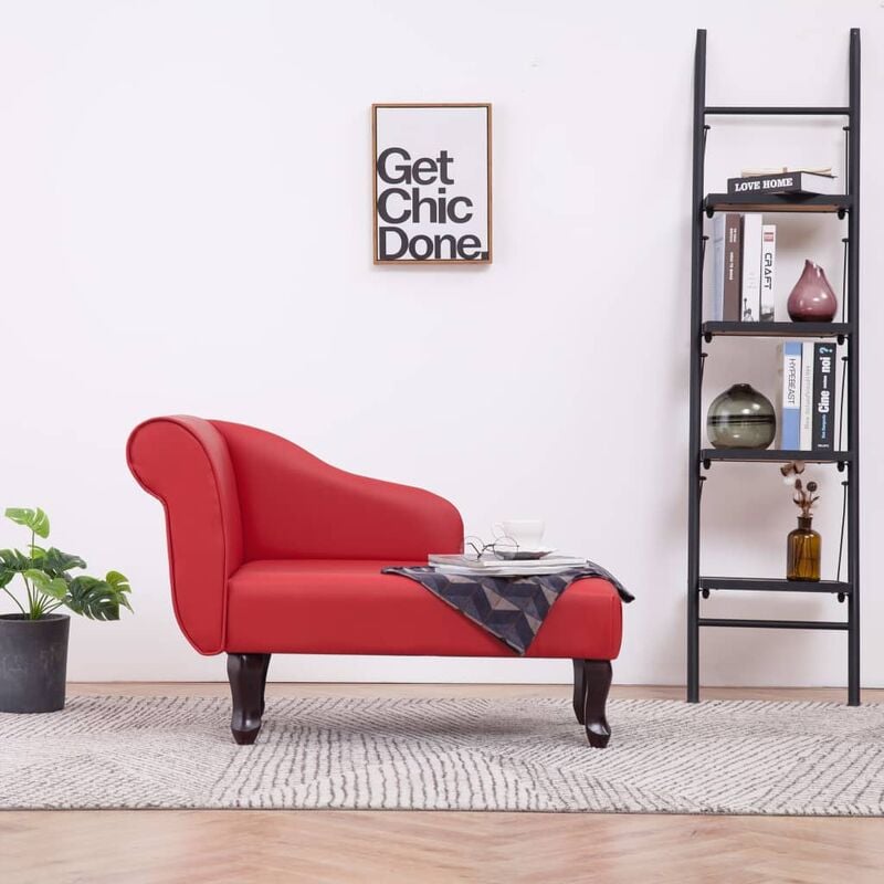 

Happyshopping - Divan de cuero sintetico rojo
