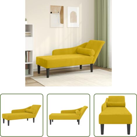 Diván de exterior -  Sofá diván con cojines terciopelo amarillo