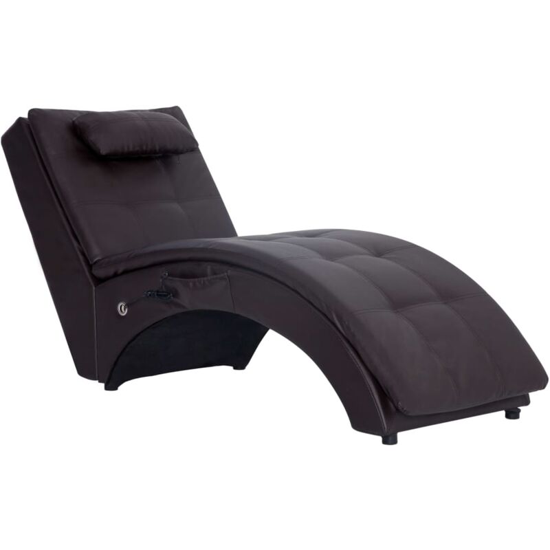 

Diván de Masaje con Almohada de Cuero Sintético Marrón - Marrón - Vidaxl