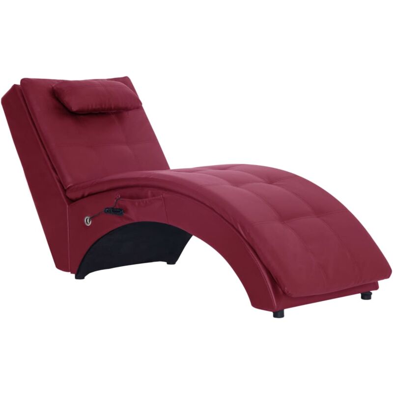 

Diván de Masaje con Almohada de Cuero Sintético Vino Tinto - Rojo - Vidaxl