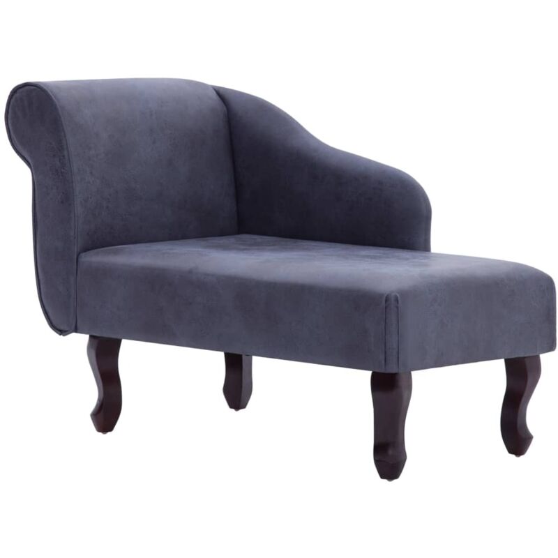 

vidaXL Diván de piel de ante artificial gris - Gris