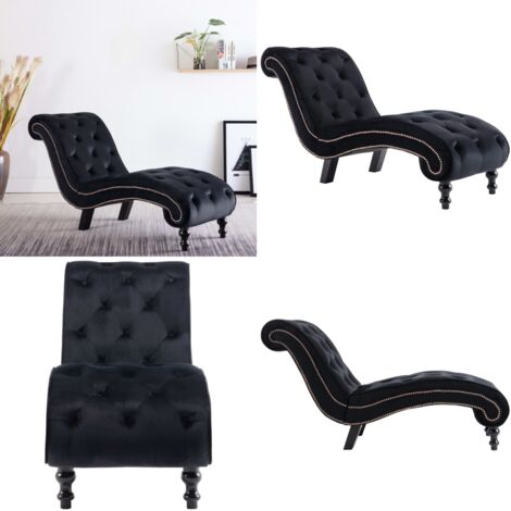 Diván de terciopelo negro - Diván ergonómico - Diván negro