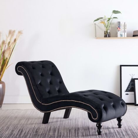 Diván de terciopelo negro vidaXL
