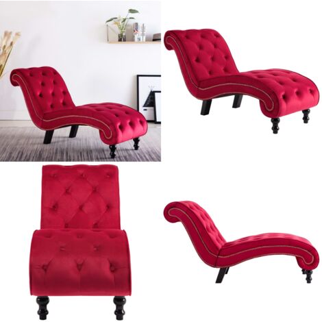 Diván de terciopelo rojo - Diván rojo - Sofá de terciopelo