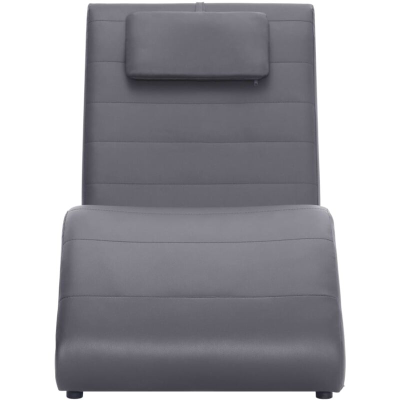 

vidaXL Diván con Almohada de Cuero Sintético Gris - Gris